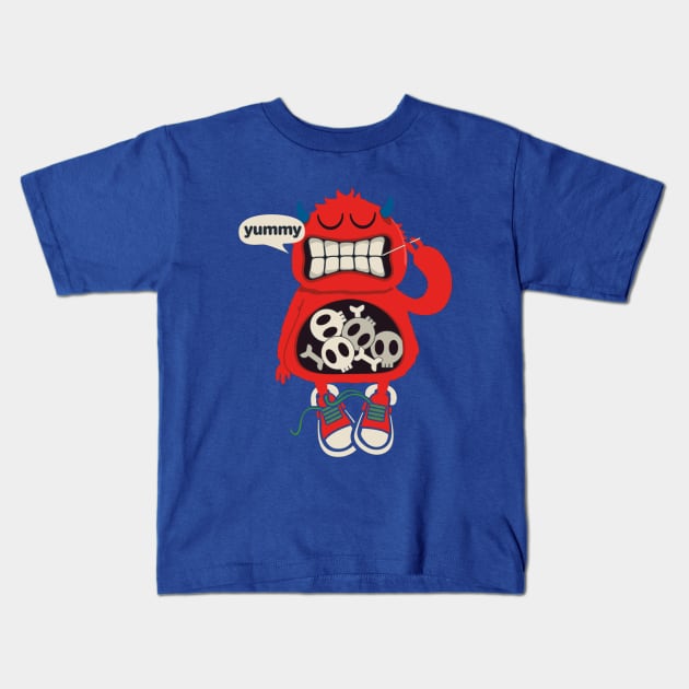 Yummy Monster Kids T-Shirt by Mako Design 